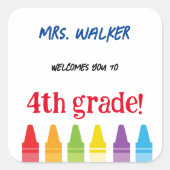 Sticker Carré Bienvenue à l'enseignant de cuisine dans les école (Devant)