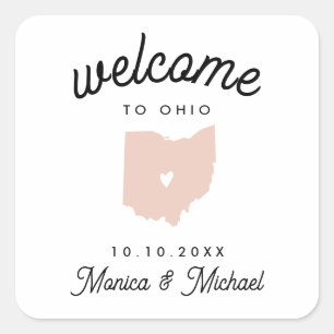 Sticker Carré BIENVENUE À OHIO Destination Mariage N'IMPORTE QUE