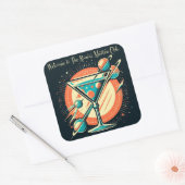 Sticker Carré Bienvenue Au Atomic Martini Club (Enveloppe)