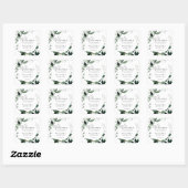 Sticker Carré Bienvenue au Mariage Emerald Greenery (Feuille)