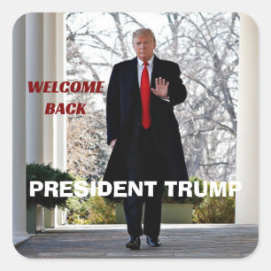 Sticker Carré Bienvenue au président Trump