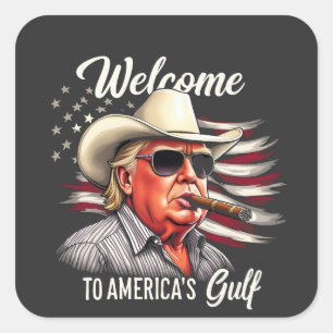 Sticker Carré Bienvenue dans le Golfe Trump au Mexique au coût d