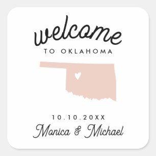 Sticker Carré BIENVENUE OKLAHOMA Destination Mariage N'IMPORTE Q