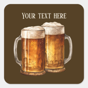 Sticker Carré bière cool ajouter du texte