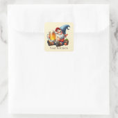 Sticker Carré Bière cool gnome ajouter du texte (Sac)
