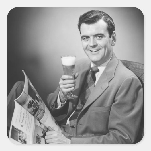 Sticker Carré Bière froide (Devant)