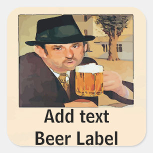 Sticker Carré Bière Homebrew, Étiquette, ajouter du texte