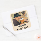 Sticker Carré Bière Homebrew, Étiquette, ajouter du texte (Enveloppe)