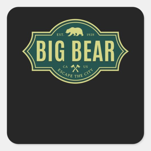 Sticker Carré Big Bear Californie (Devant)