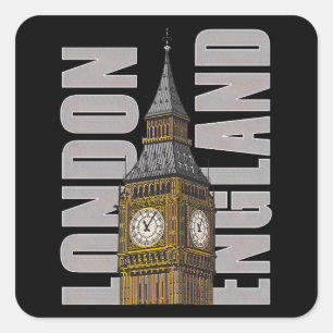 Sticker Carré Big Ben Horloge Tower Londres Angleterre Royaume-U