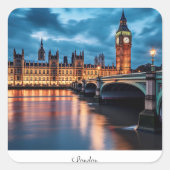 Sticker Carré Big Ben, Londres. (Devant)