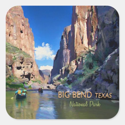 Sticker Carré Big Bend Texas National Park Mariscal Canyon (Devant)