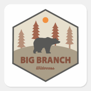 Sticker Carré Big Branch Wilderness Vermont Bear