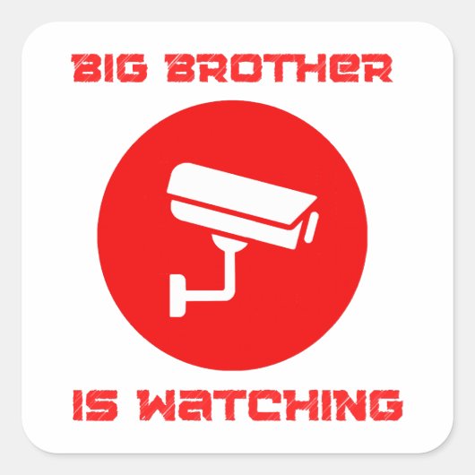 Sticker Carré Big Brother regarde 1984 ingsoc (Devant)