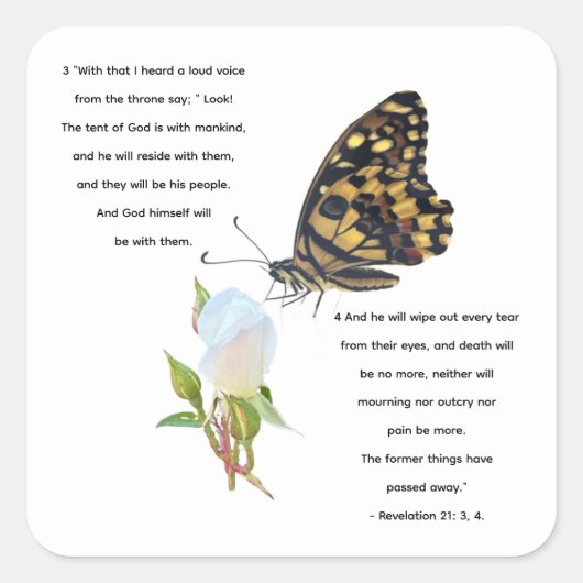 Sticker Carré  Big butterfly,  (Devant)