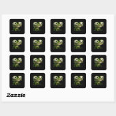 Sticker Carré Big-Eyed Cartoon Frog (Feuille)