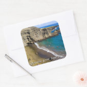 Sticker Carré Big Island Hawaii Papakolea Green Sand Beach (Enveloppe)