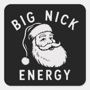 Sticker Carré Big Nick Énergie Drôle de Noël Gros Père Noël Sain