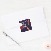 Sticker Carré Big One Pêche 1er anniversaire (Enveloppe)