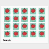 Sticker Carré Big Red Apple Merci (Feuille)