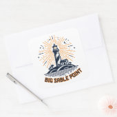 Sticker Carré Big Sable Point Lighthouse Sunrise (Enveloppe)