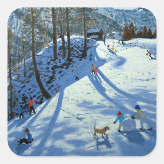 Sticker Carré Big Snowball Zermatt (Devant)