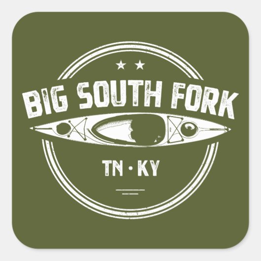 Sticker Carré Big South Fork National River Kayak (Devant)