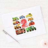 Sticker Carré Big Trucks 2e anniversaire (Enveloppe)