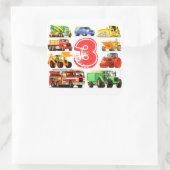 Sticker Carré Big Trucks Boys 3e anniversaire (Sac)