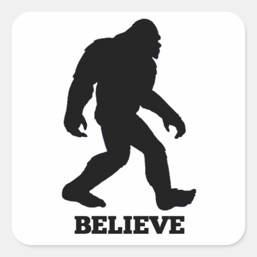 Sticker Carré Bigfoot CROIRE Sasquatch (Devant)