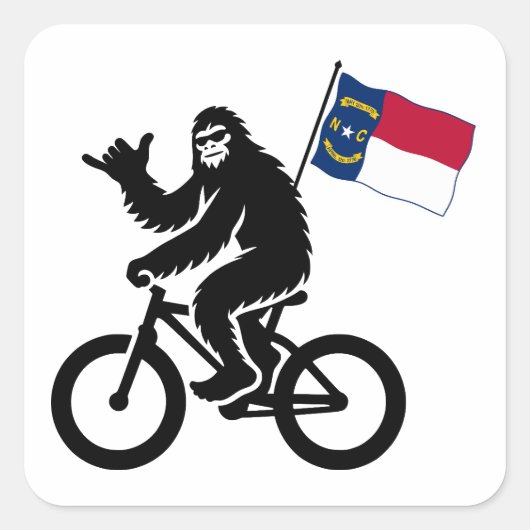 Sticker Carré Bigfoot Cycling North Carolina Flag (Devant)
