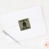 Sticker Carré Bigfoot Drôle - Courant en Cache-Cache (Enveloppe)