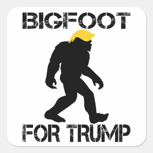 Sticker Carré Bigfoot pour les élections de Trump 2024 (Devant)