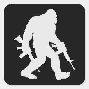 Sticker Carré Bigfoot Silhouette Sasquatch