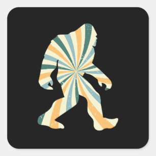 Sticker Carré Bigfoot Squatchy Style Rétro 90