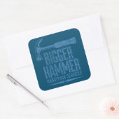 Sticker Carré Bigger Hammer Handyman Services Turquoise BG (Enveloppe)