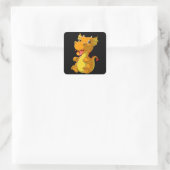 Sticker Carré Bignon dragon crachant le feu (Sac)