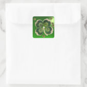 Sticker Carré Bijou Shamrock Gold Saint Patrick avec perles (Sac)