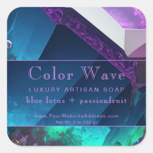 Sticker Carré Bijou Tone Nebula Aquatic Turquoise Produit Étique