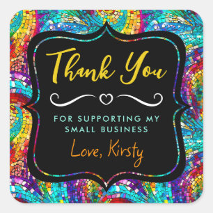 Sticker Carré Bijoux arc-en-ciel Tone Mosaïque verre Petite entr