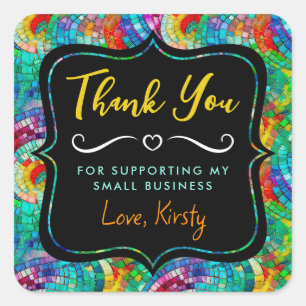 Sticker Carré Bijoux arc-en-ciel Tone Mosaïque verre Petite entr