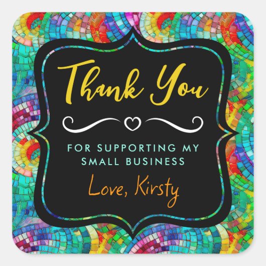 Sticker Carré Bijoux arc-en-ciel Tone Mosaïque verre Petite entr (Devant)