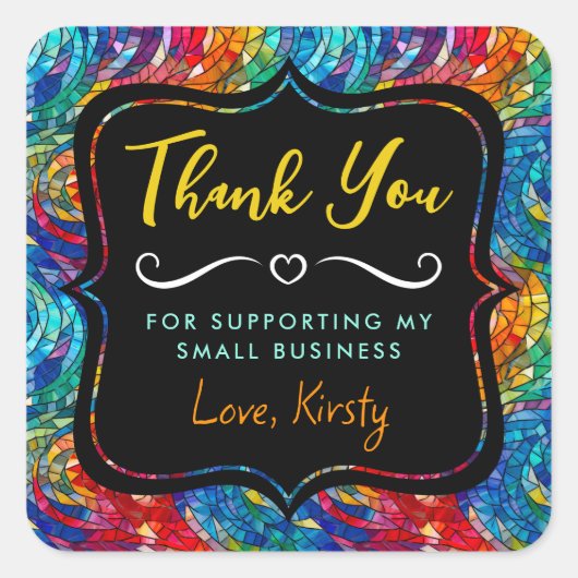 Sticker Carré Bijoux arc-en-ciel Tone Mosaïque verre Petite entr (Devant)