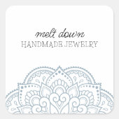 Sticker Carré Bijoux artisanale de Mandala moderne (Devant)