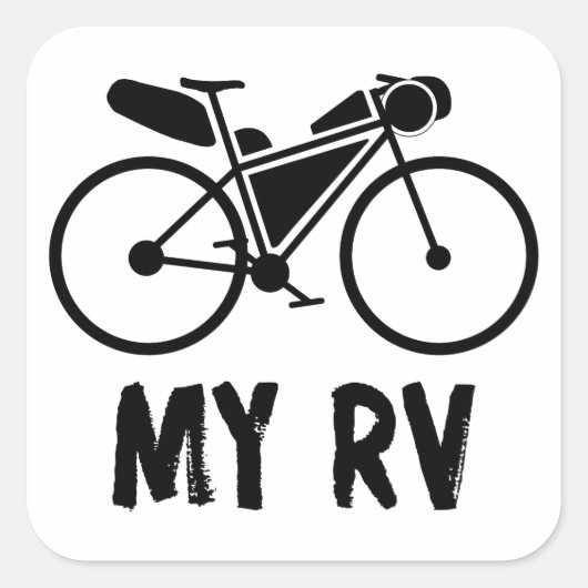 Sticker Carré Bikepacking, Mon Véhicule De Loisirs (Devant)