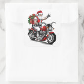 Sticker Carré Biker Santa Claus (Sac)