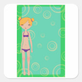 Sticker Carré Bikini Girl (Devant)