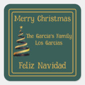Sticker Carré Bilingue Feliz Navidad (Devant)