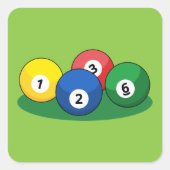 Sticker Carré Billard Billard Ballons de billard (Devant)