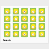 Sticker Carré Billard jaune numéro un (Feuille)